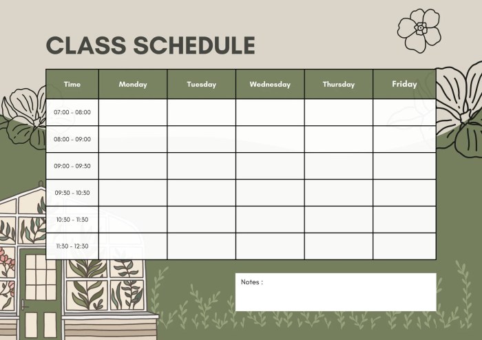 Contoh desain jadwal pelajaran unik