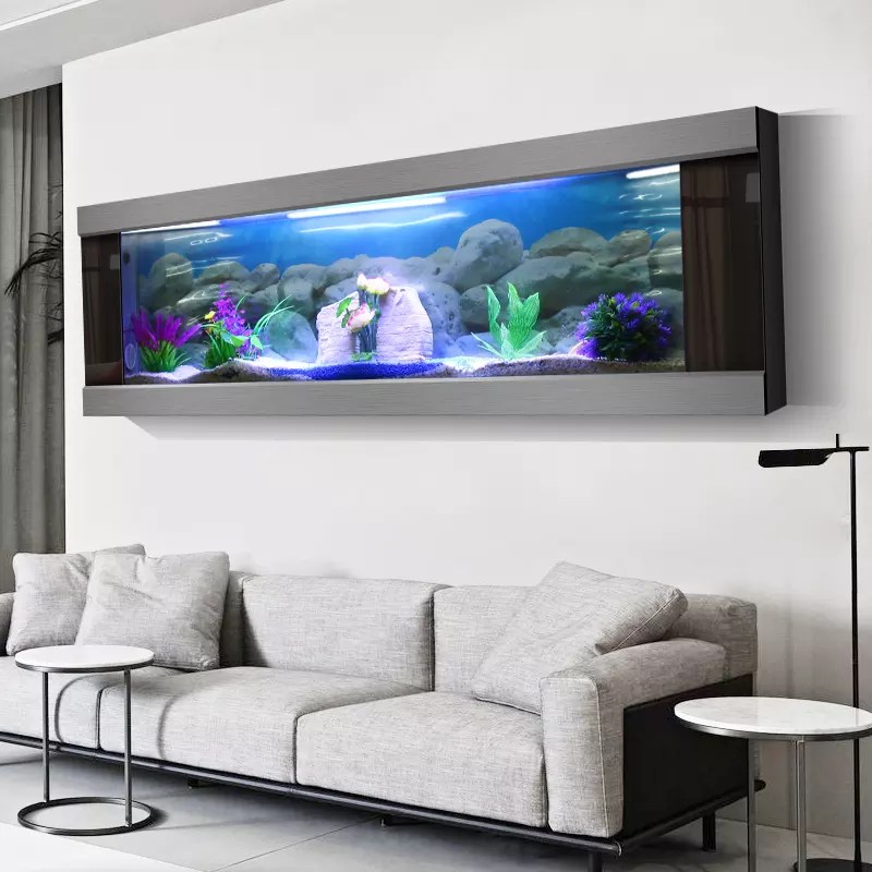 Contoh desain aquarium dinding